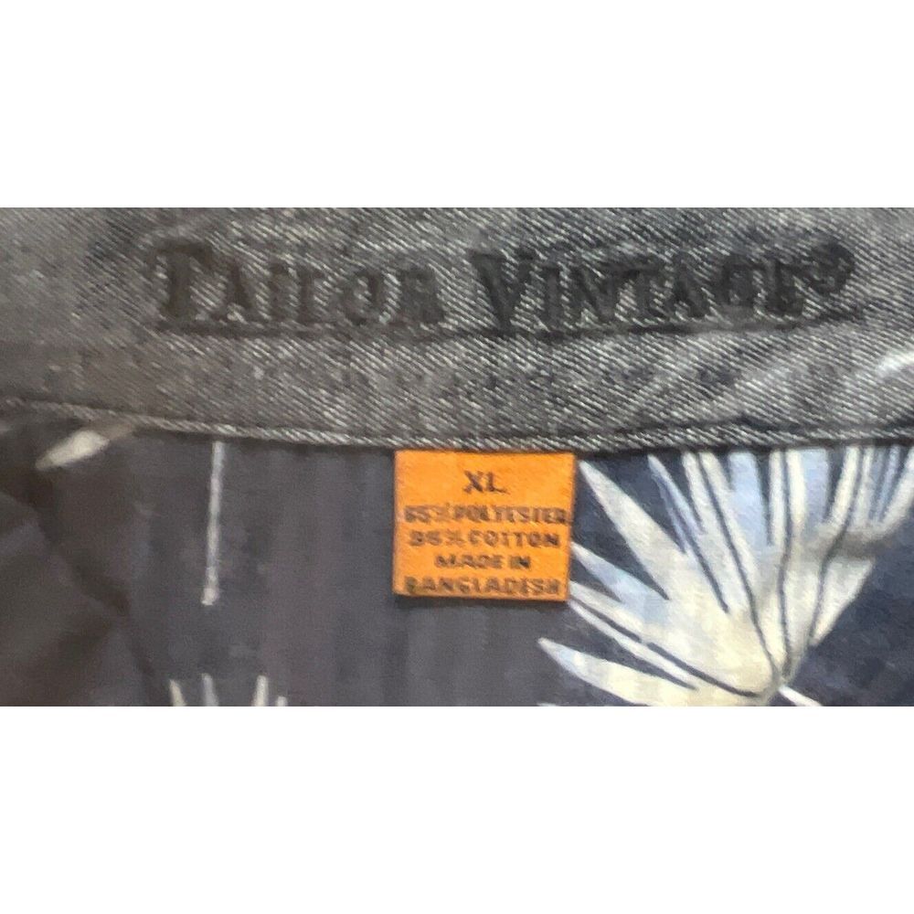 New $88 Tailor Vintage Button Seersucker Shirt Men Puretec Cool‎ Fan Palms XL - Picture 9 of 10